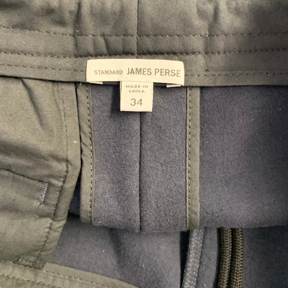 JAMES PERSE Size 34 Navy Cotton Blend Zip Pockets Tapered Casual Pants - Picture 4 of 5
